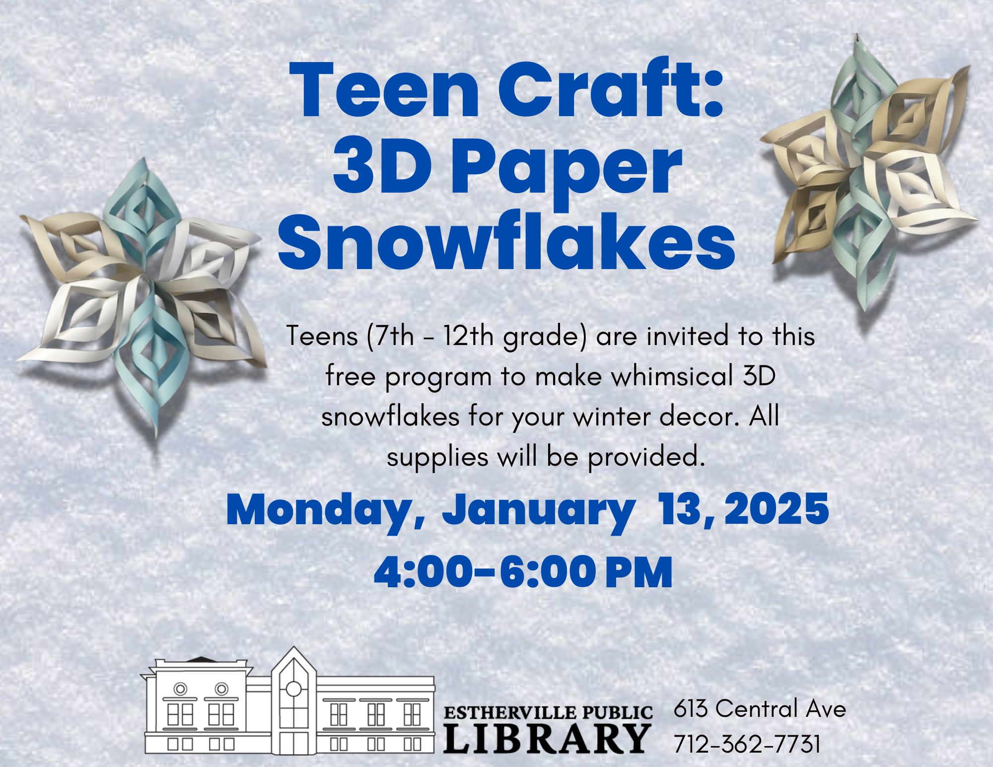 Teen Craft.3d.snowflakes.jpg